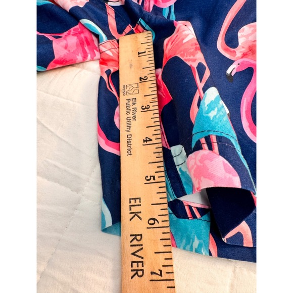 Men's Flamingo Print Swim Trunks Shorts Size Large Elastic Waist - Picture 4 of 5